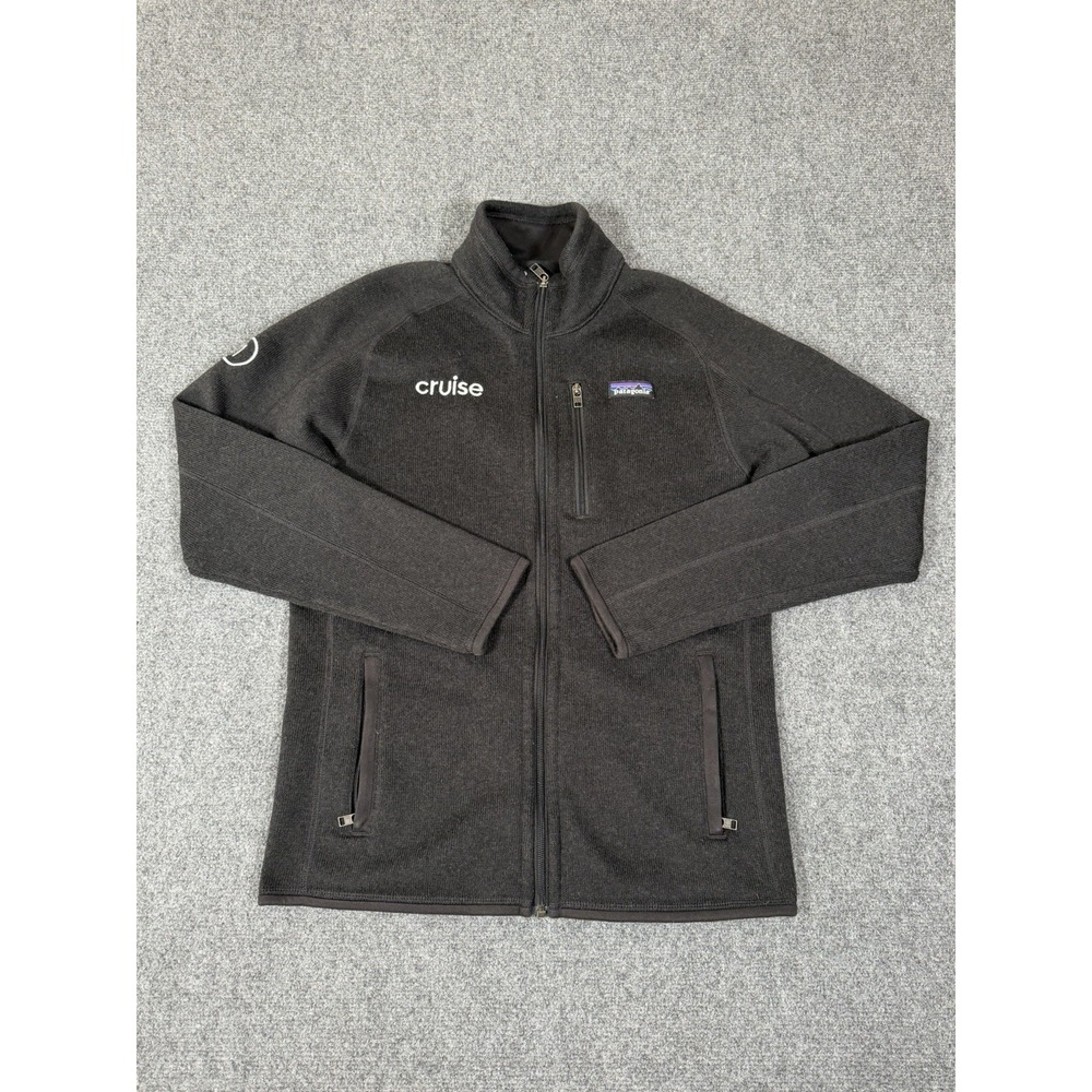Patagonia Better Sweater Black Fleece Jacket Full Zip Pockets‎ Mens Small Logo